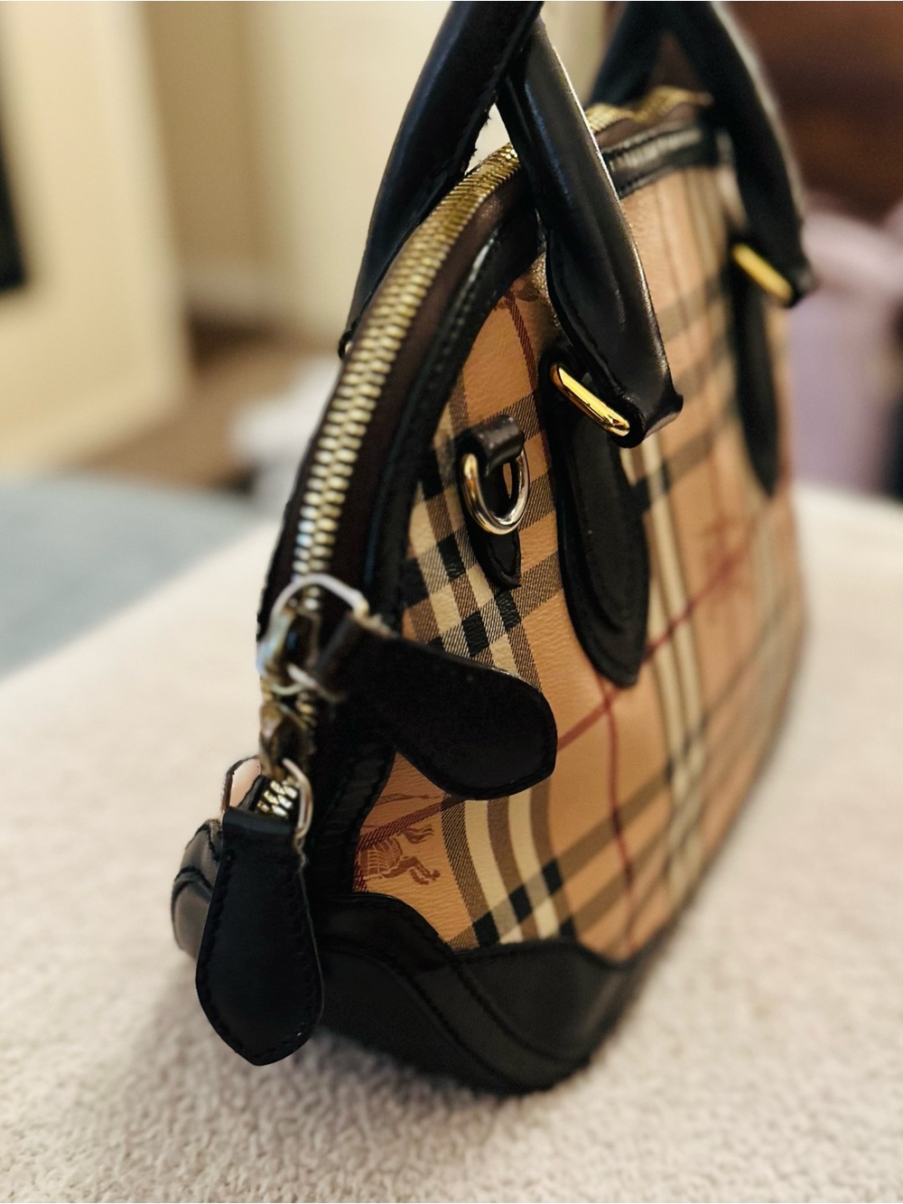 Vintage Burberry Haymarket Check Orchard Dome Satchel - Picture 2 of 15